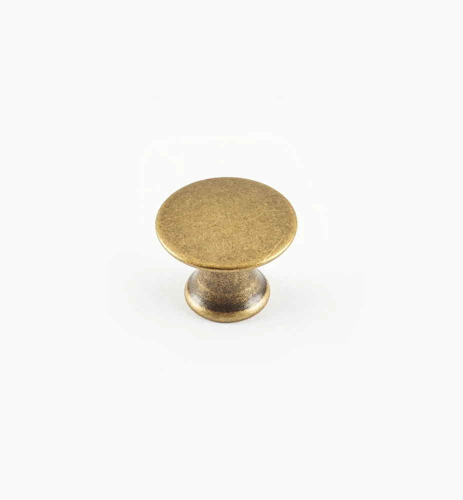 Boutons à tête plate, fini laiton