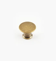 Boutons à tête plate, fini laiton