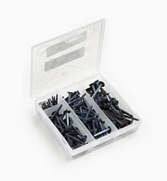 Blued Steel Diamond-Head Forged Nails from Clouterie Rivierre, 140 assorted pieces