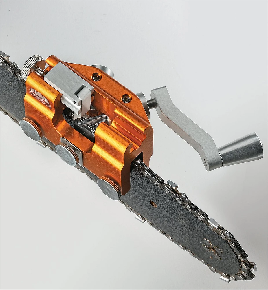 Hand-Crank Chain-Saw Sharpener