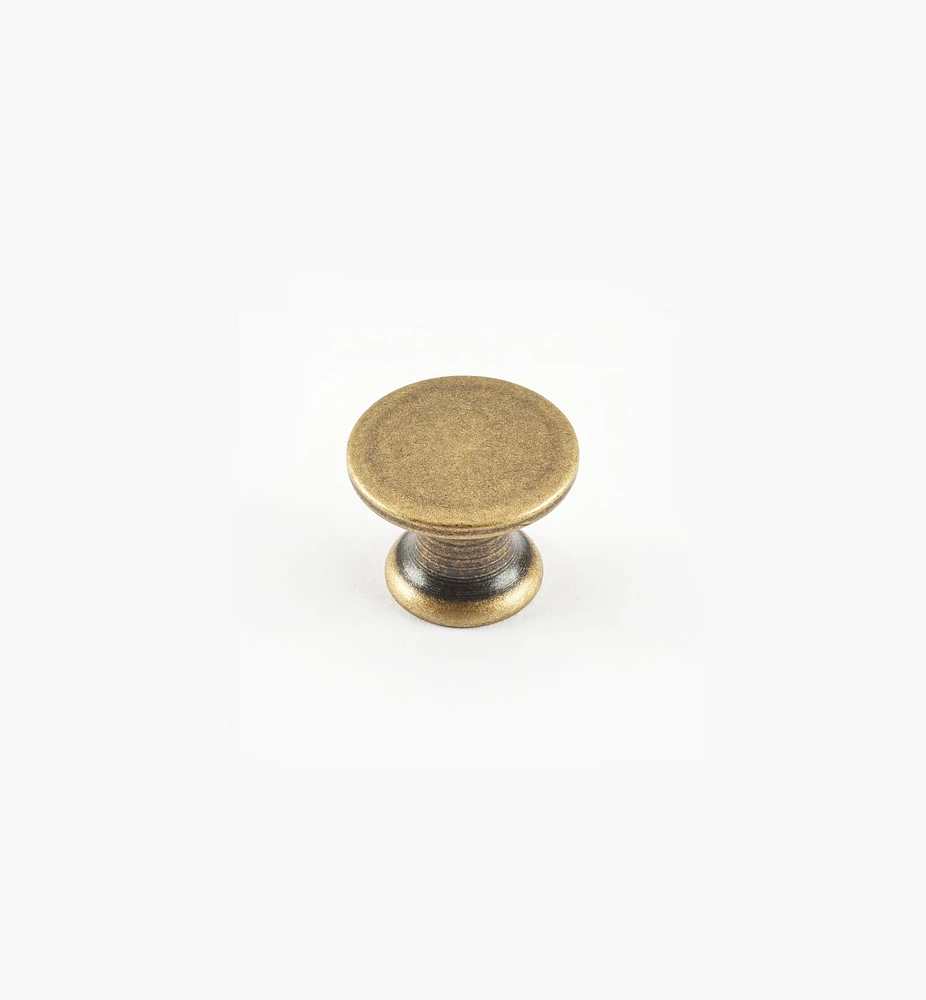Boutons à tête plate, fini laiton