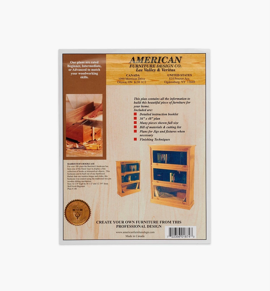 Barrister's Bookcase Plan