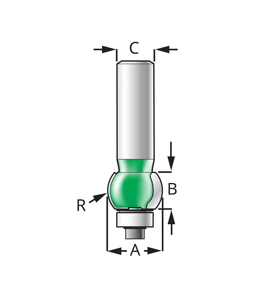 Internal Bullnose Bits – Half Radius