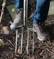 Fourche à bordures en acier inoxydable à manche en bois