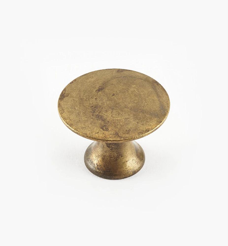 Boutons à tête plate, fini laiton