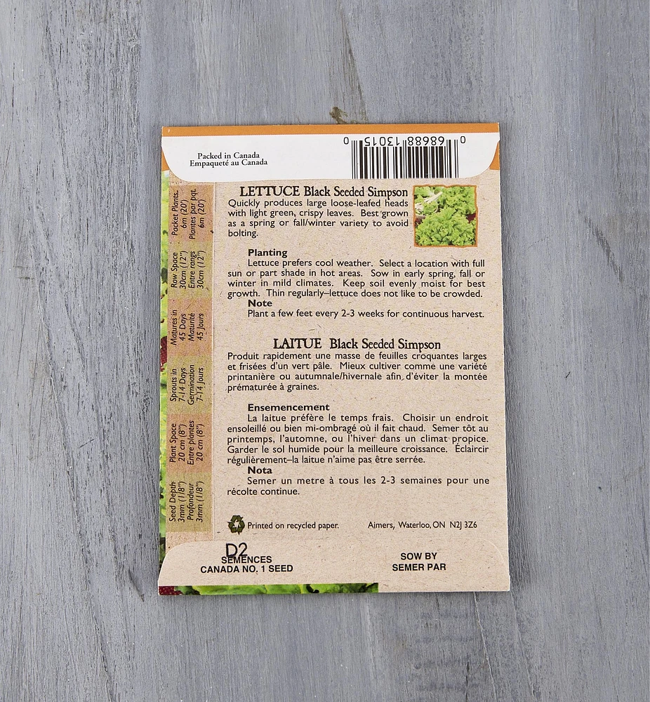 OSC Organic Vegetable Seed Packets