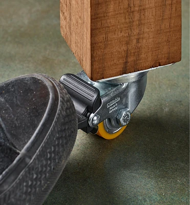 Low-Profile Polyurethane Caster with Brake