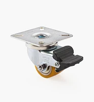 Low-Profile Polyurethane Caster with Brake