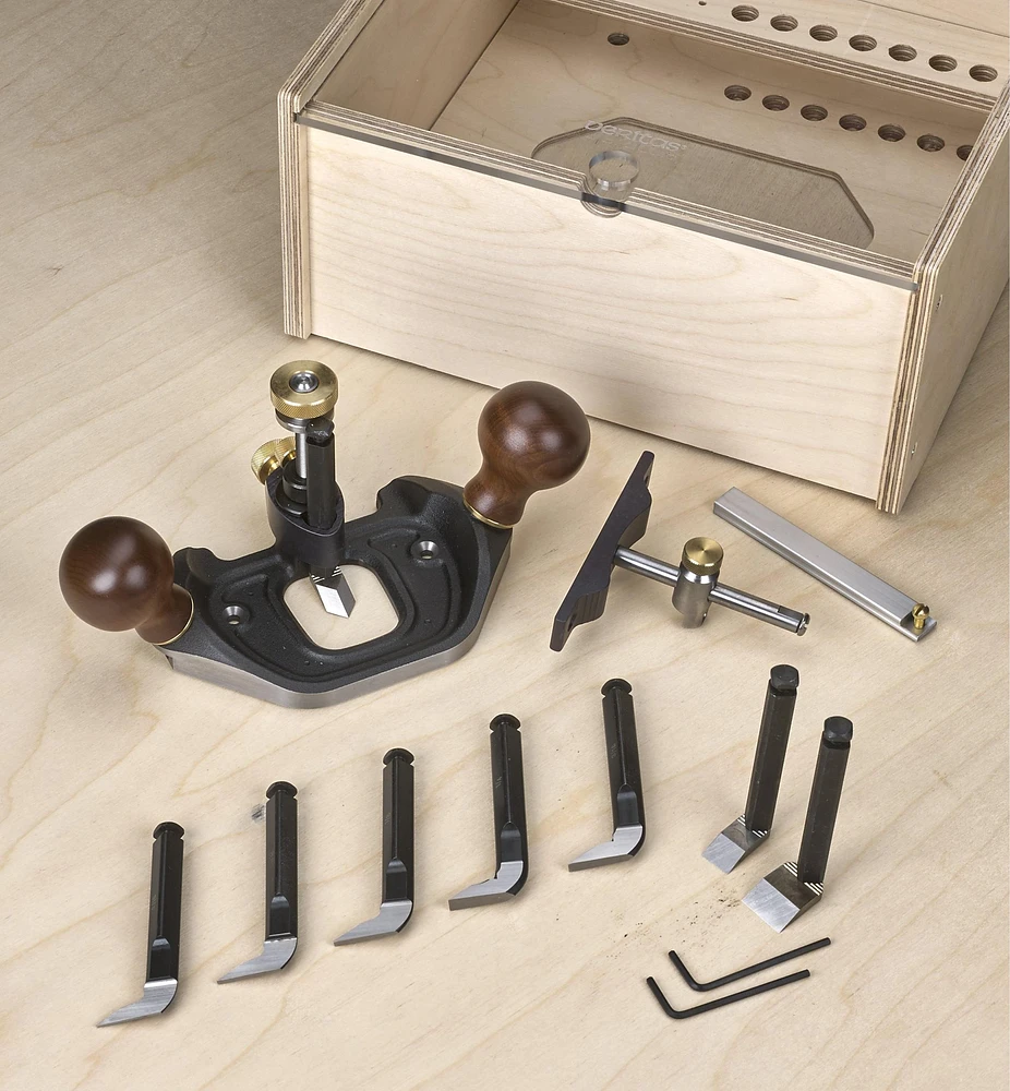 Ensemble de guimbarde standard, coffret et fers métriques Veritas