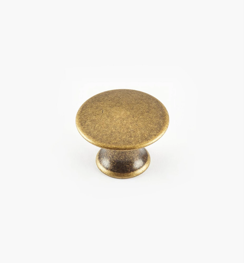 Boutons à tête plate, fini laiton