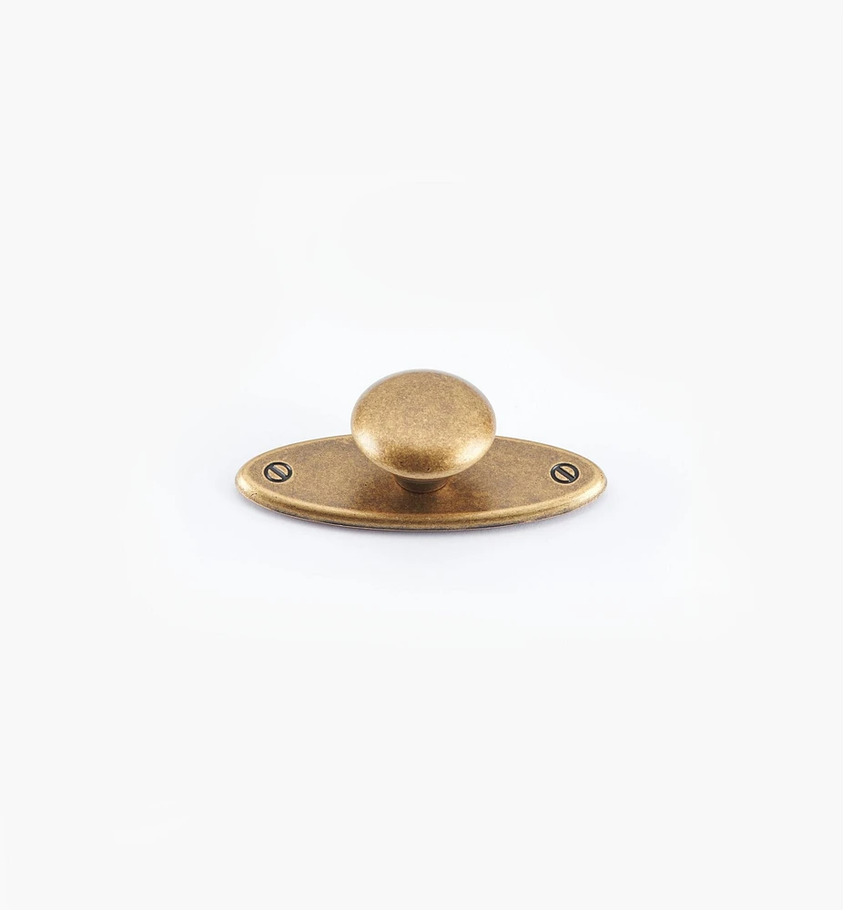 Oval Plate Knob with Escutcheon