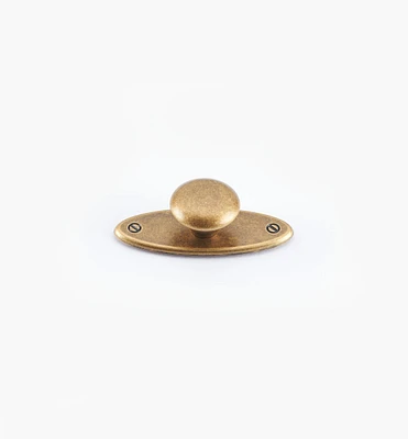 Oval Plate Knob with Escutcheon