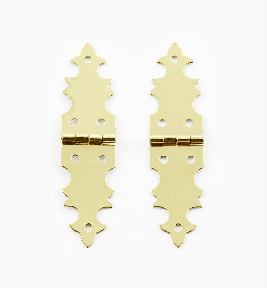 Fancy Narrow Brass Box Hinges