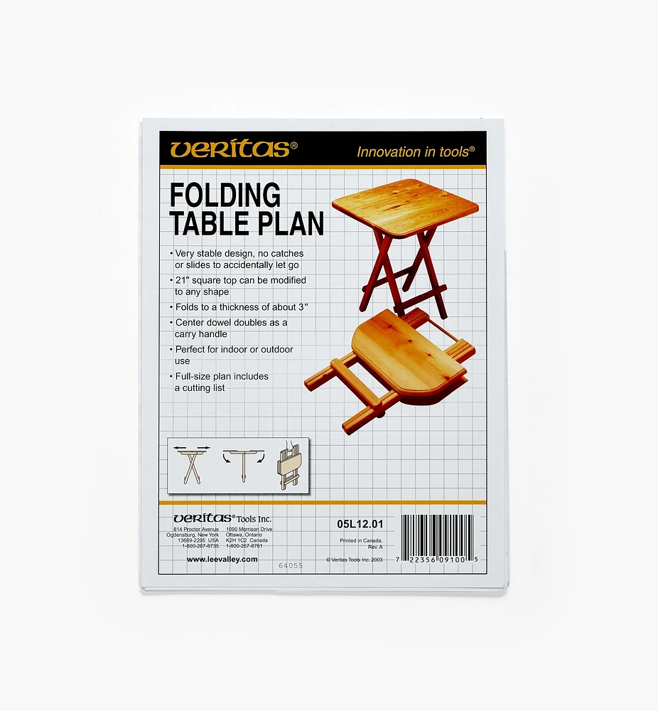 Folding Table Plan