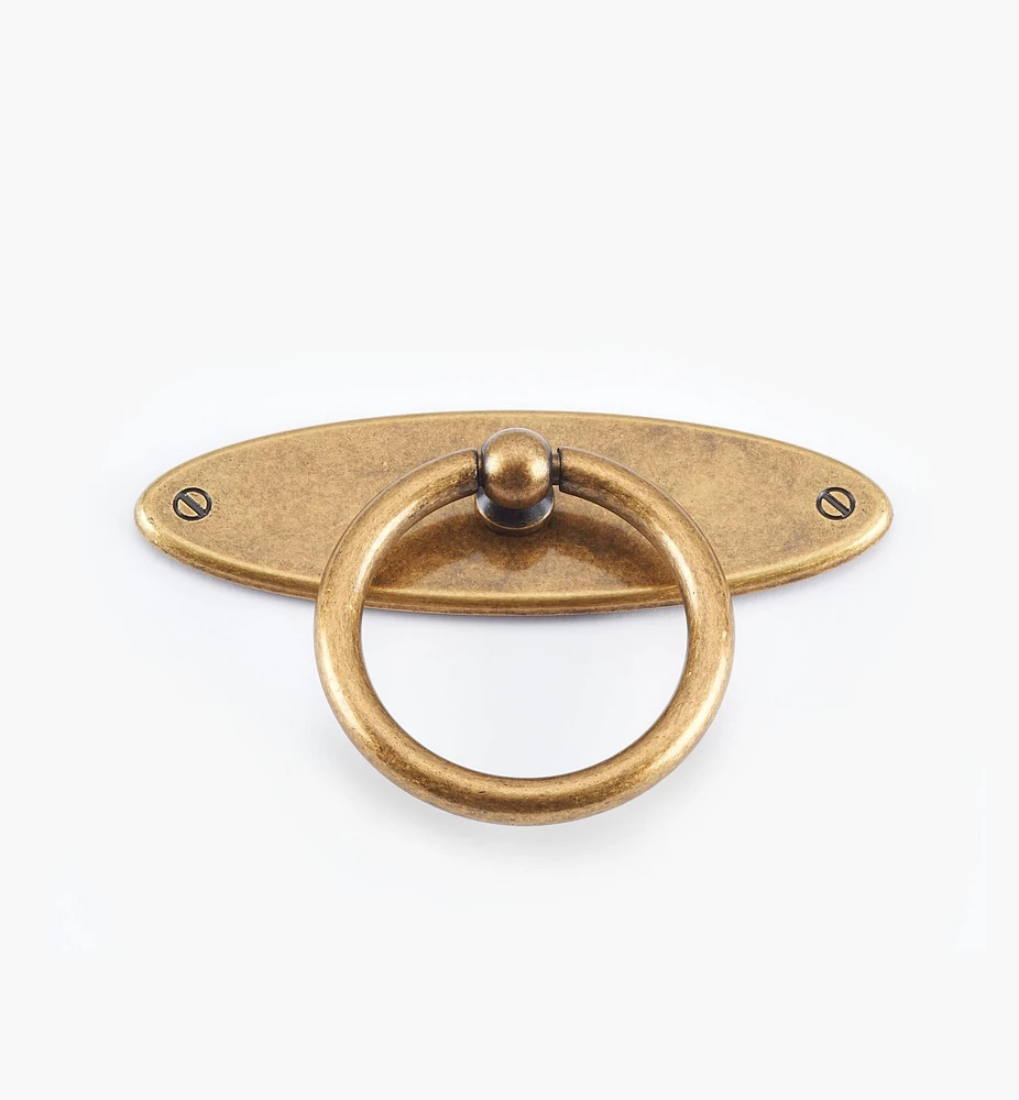 Oval Plate Ring Pull with Escutcheon