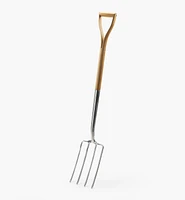 Fourche à bêcher en acier inoxydable à manche en bois