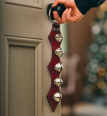 Décoration de porte en cuir à 5 grelots
