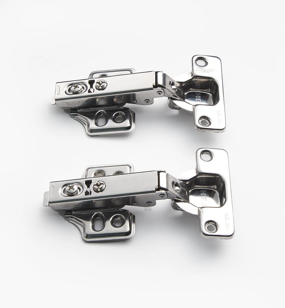 Stainless-Steel Euro-Style Cup 105° Overlay Hinges