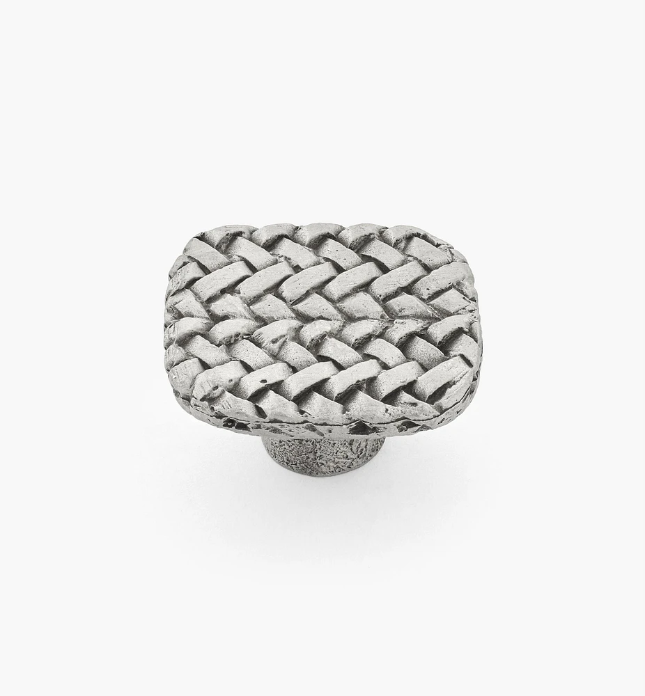 Pewter Herringbone Weave Knob