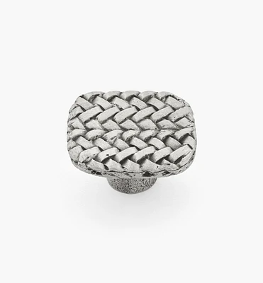 Pewter Herringbone Weave Knob