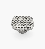 Pewter Herringbone Weave Knob
