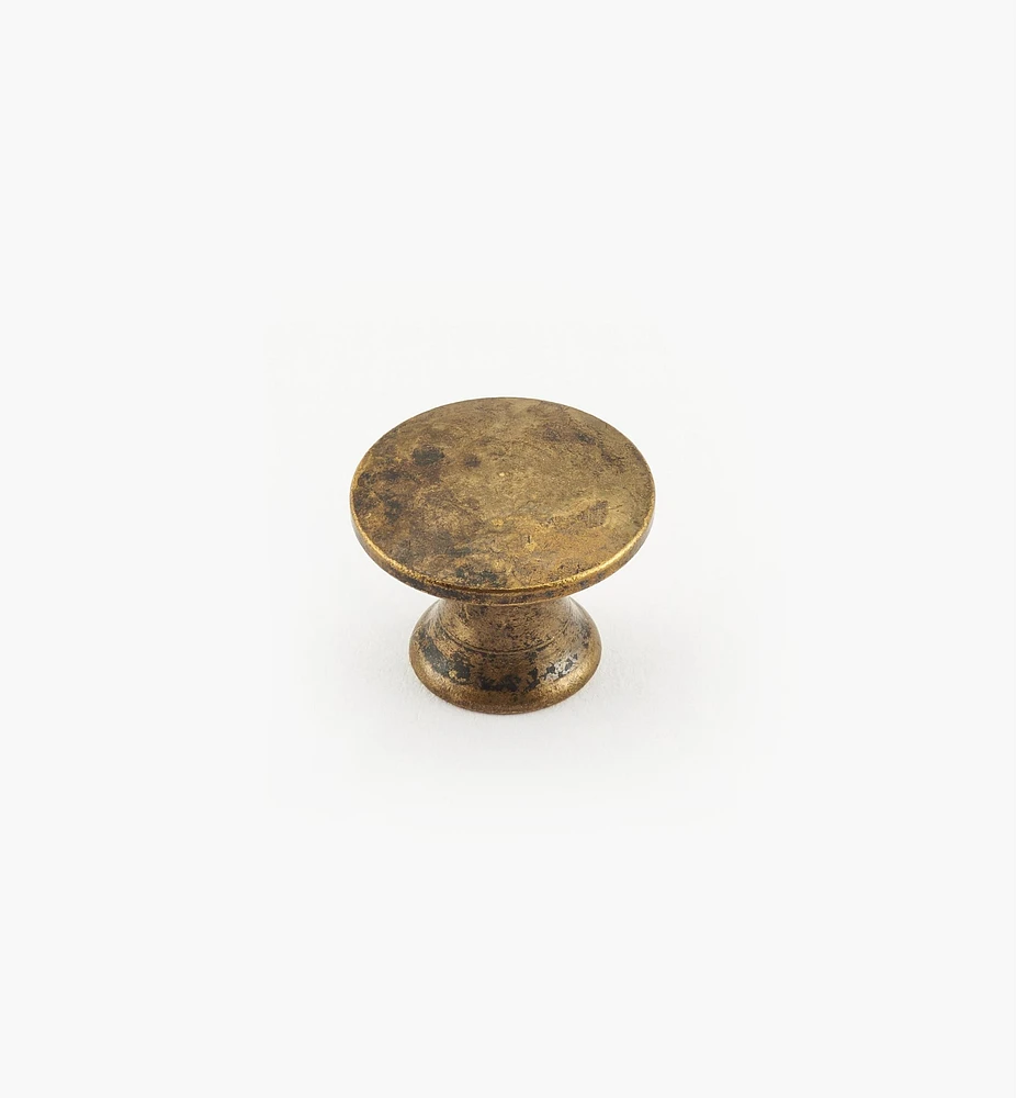 Boutons à tête plate, fini laiton