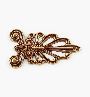 Applique à motif de feuille en laiton