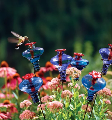 Glass Flower Hummingbird Feeder