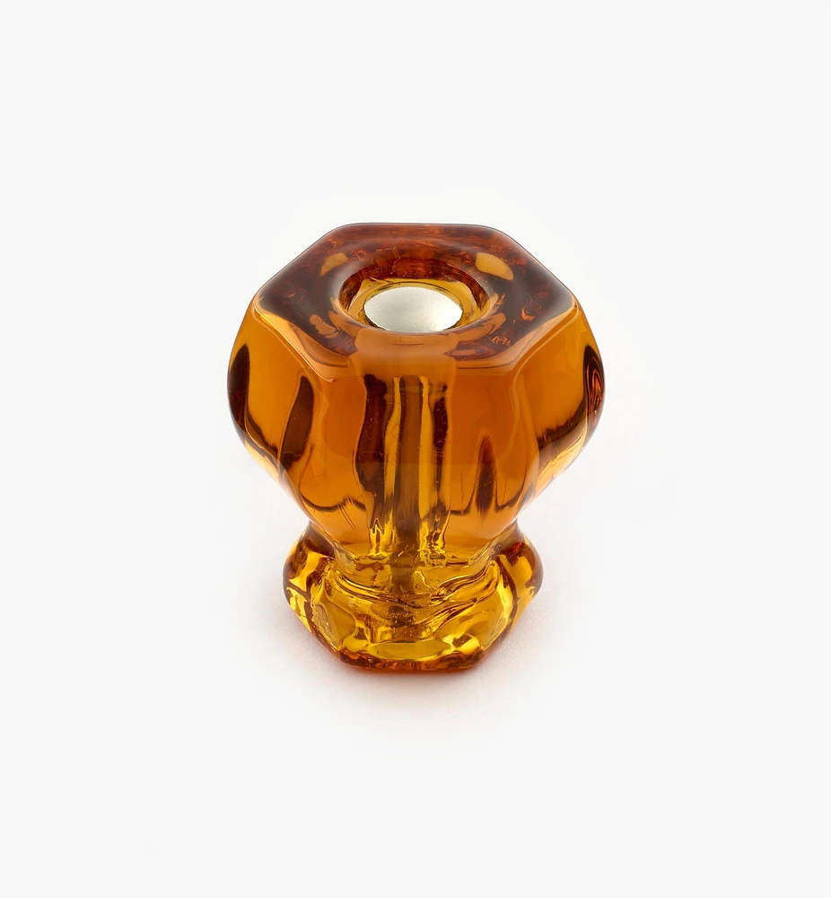 Hexagonal Glass Knob