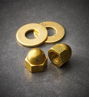 Brass Cap Nuts and Washers for Cast-Iron Legs