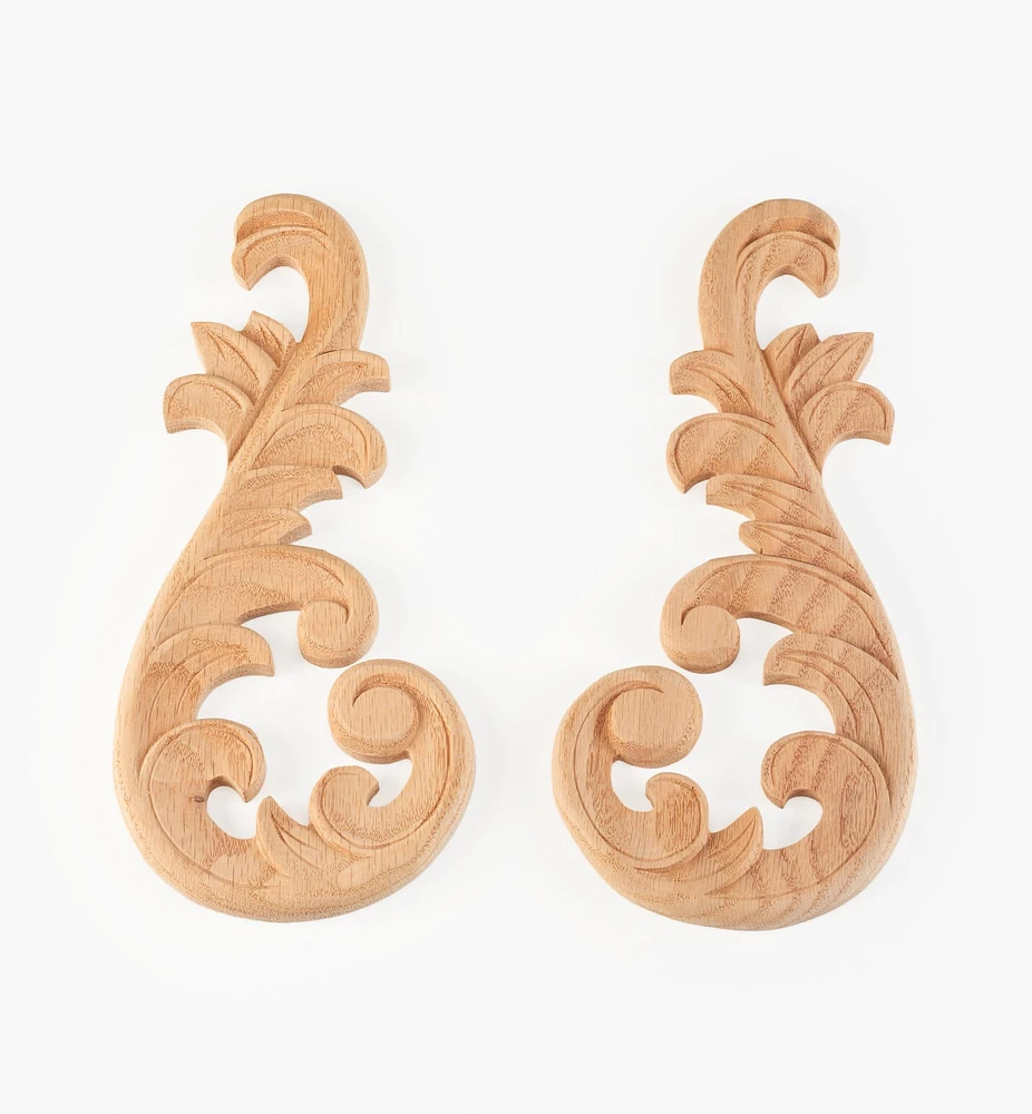 Hand-Carved Matched Wooden Scrolls