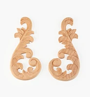 Hand-Carved Matched Wooden Scrolls
