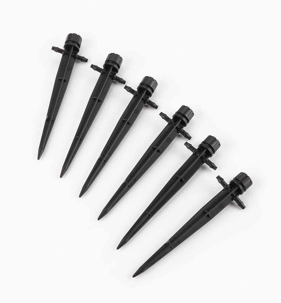 In-Line Shrubbler Spikes for Low-Flow Irrigation Systems