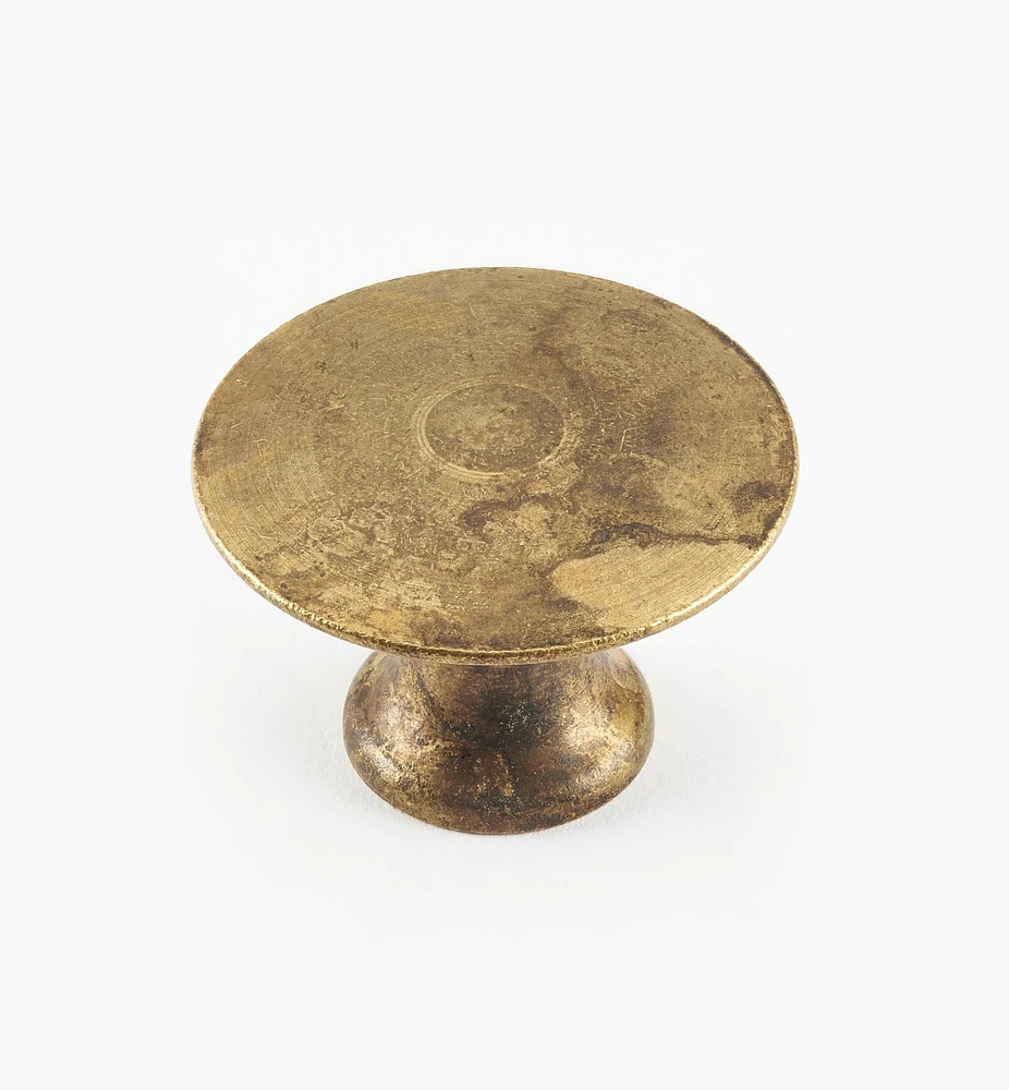 Boutons à tête plate, fini laiton