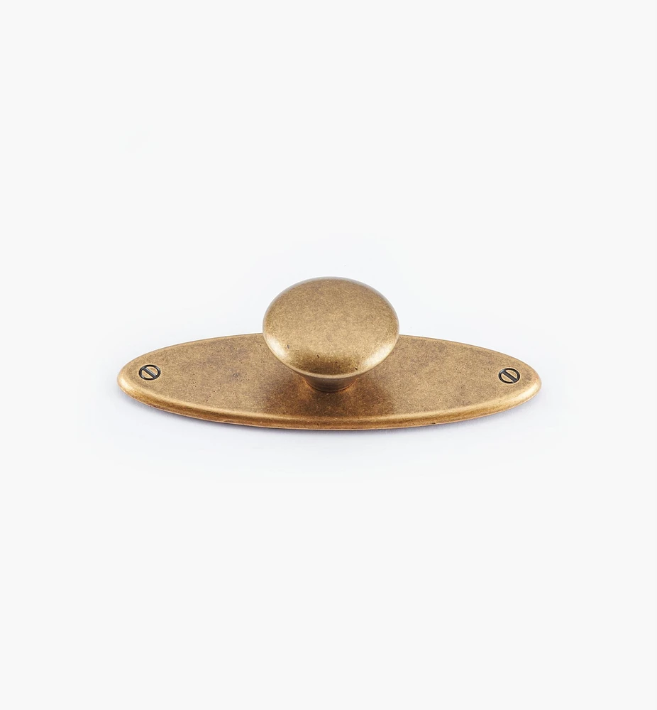 Oval Plate Knob with Escutcheon