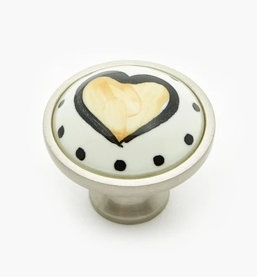 Liberty Ceramic Heart Knobs