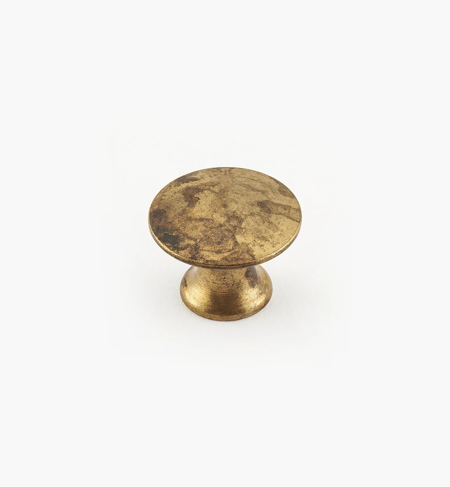 Boutons à tête plate, fini laiton