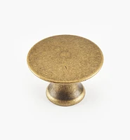 Boutons à tête plate, fini laiton