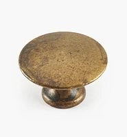 Boutons à tête plate, fini laiton