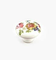 Red/Blue Floral Ceramic Knob