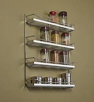 Wide Four-Shelf Screw-Mount Spice Rack