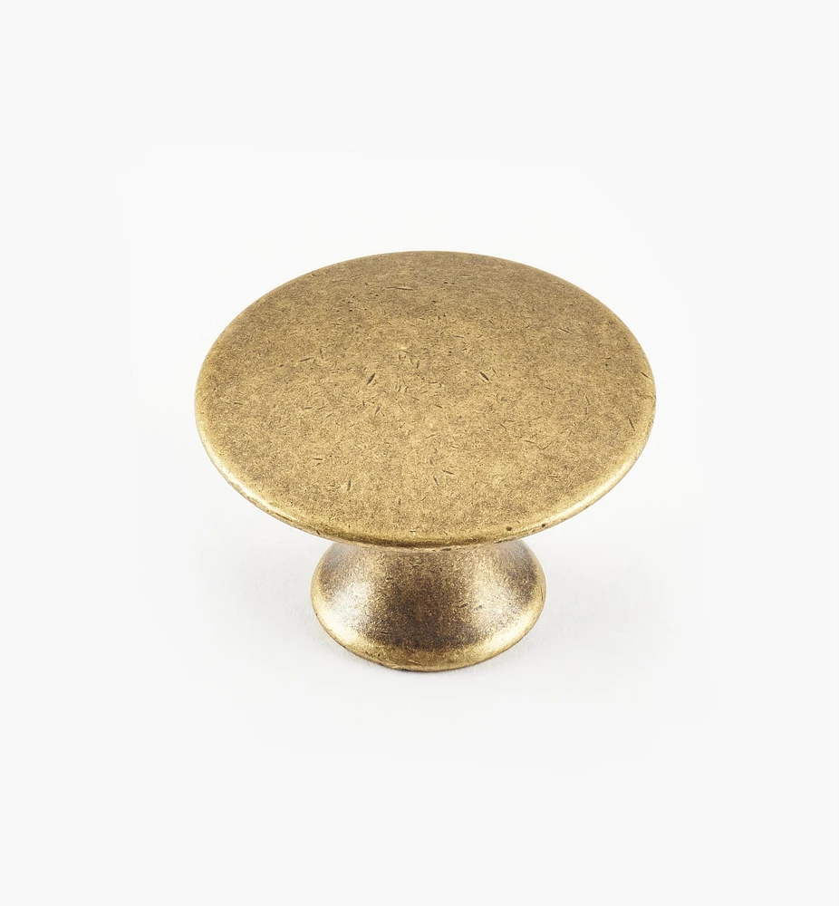 Boutons à tête plate, fini laiton
