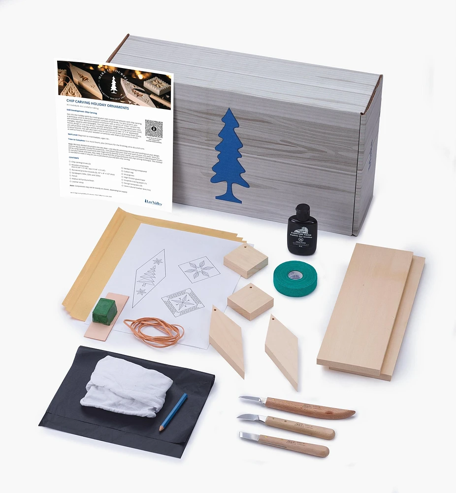 Make It Yourself Chip Carving Holiday Ornaments Kit