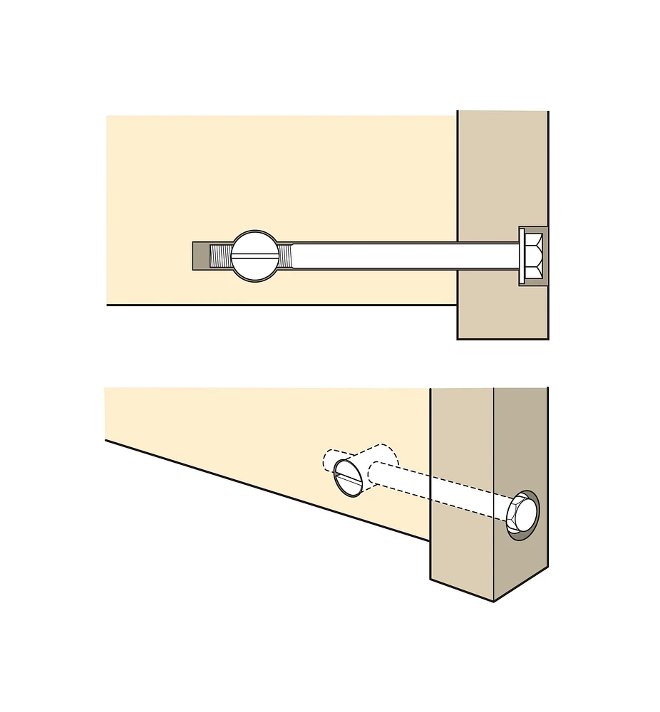 Veritas 5/16-18 (4") Knock-Down Fasteners