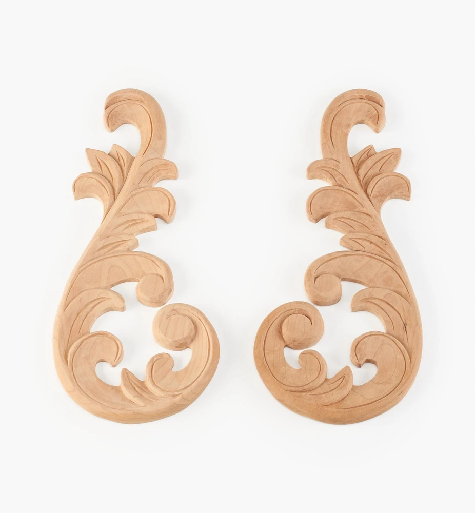 Hand-Carved Matched Wooden Scrolls