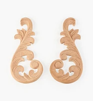 Hand-Carved Matched Wooden Scrolls