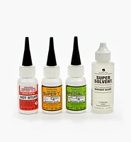 Trio de colles cyanoacrylates avec solvant