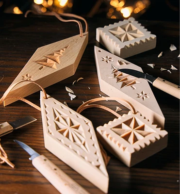 Make It Yourself Chip Carving Holiday Ornaments Kit