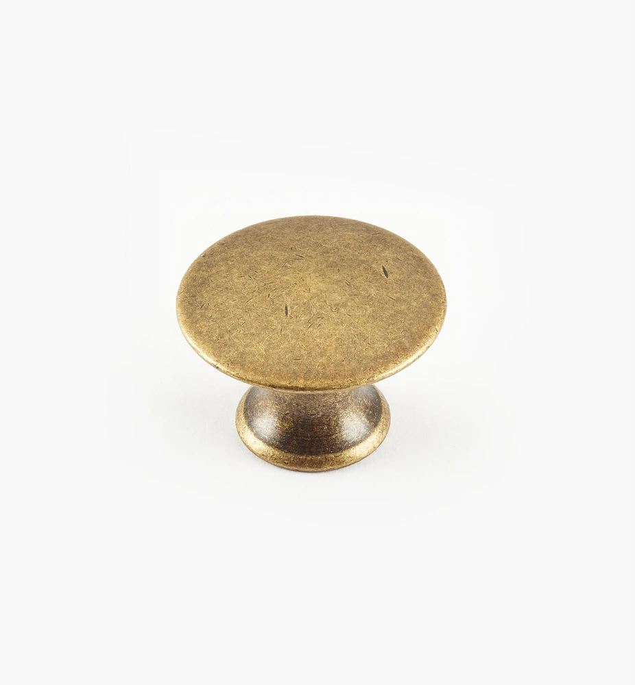 Boutons à tête plate, fini laiton