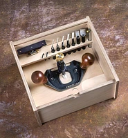 Ensemble de guimbarde standard, coffret et fers impériaux Veritas